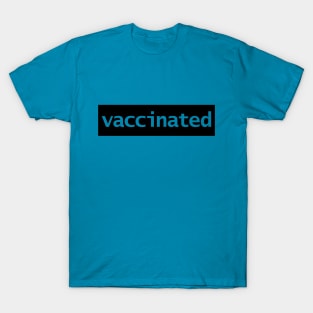 Minimal Typography Vaccinated Black Stripe T-Shirt
